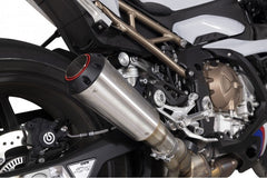 Scorpion Mufflers Red Power Slip-on, Brushed Stainless Steel Sleeve (NON EU HOMOLOGATED) | PBM80SEO