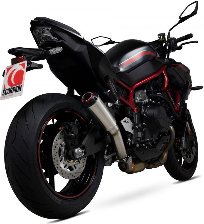 Scorpion Mufflers Red Power Slip-on Brushed Stainless Steel Sleeve (NON EU HOMOLOGATED) | PKA135SEO