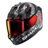 Shark Full Face Helmet Skwal I3 Hellcat Mat Black Chrom Red | HE0829EKUR