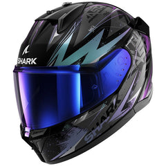 Shark Full Face Helmet D-Skwal 3 Blast-R Black Green Glitter | HE0920EKGX