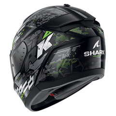 Shark Full Face Helmet Ridill 2 Molokai Black Silver Green | HE1109EKSG
