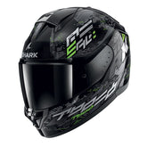 Shark Full Face Helmet Ridill 2 Molokai Black Silver Green | HE1109EKSG