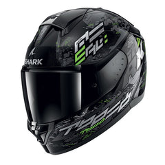 Shark Full Face Helmet Ridill 2 Molokai Black Silver Green | HE1109EKSG