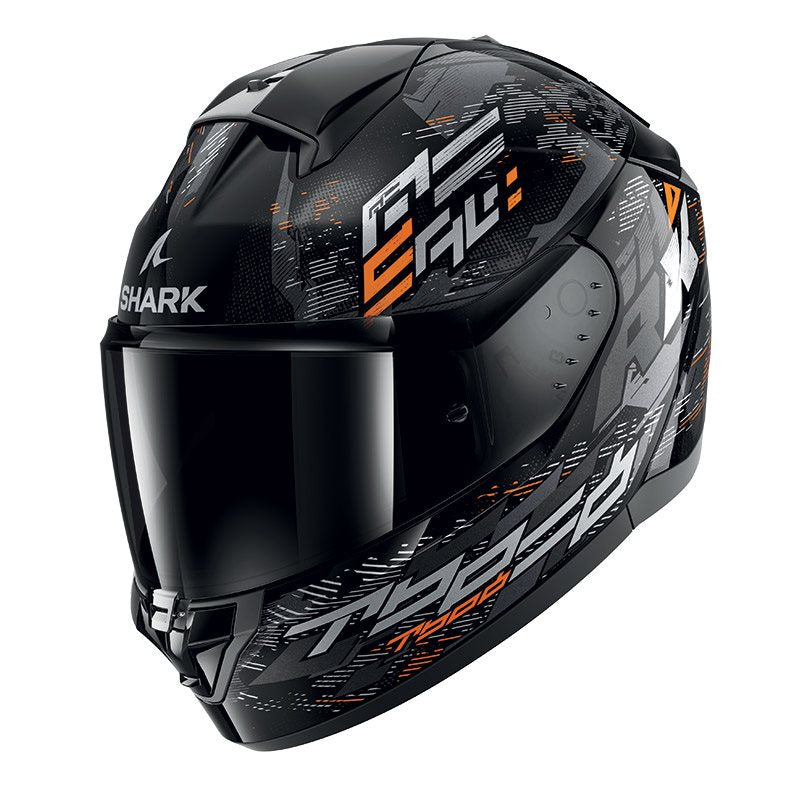 Shark Full Face Helmet Ridill 2 Molokai Black Silver Orange | HE1109EKSO