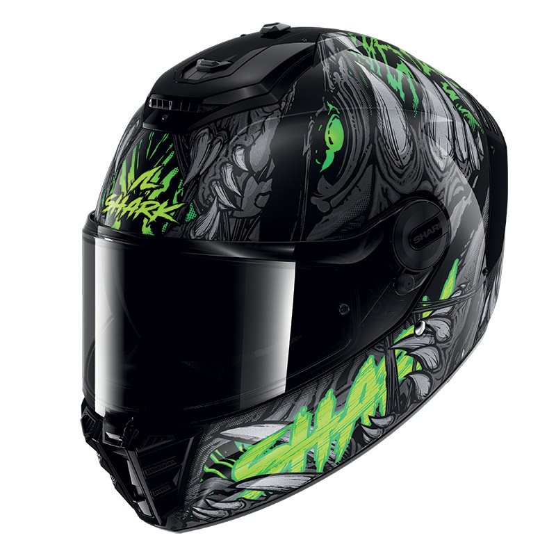 Shark Full Face Helmet Spartan RS Shaytan Black Green Anthracite | HE8114EKGA
