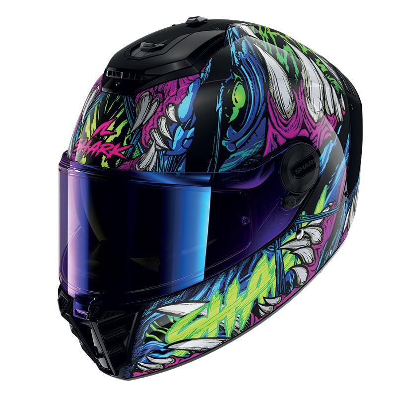 Shark Full Face Helmet Spartan RS Shaytan Black Green Violet | HE8114EKGV