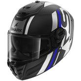Shark Full Face Helmet Spartan RS Carbon Shawn Mat Carbon Blue Silver | HE8156EDBS