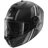 Shark Full Face Helmet Spartan RS Carbon Shawn Mat Carbon Silver Anthracite | HE8156EDSA