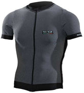 SIXS Biking Short-Sleeved Shirt with Full-Size Zipper - carbon black