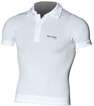 SIXS Short-Sleeved Polo Shirt - carbon white