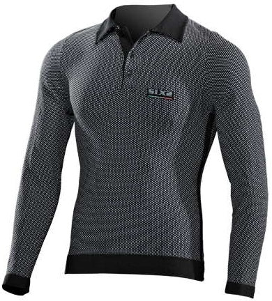 SIXS Long-Sleeved Polo Shirt - black