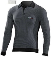 SIXS Long-Sleeved Polo Shirt - carbon white