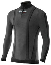 SIXS Zipped long-sleeved turtle neck T-shirt - carbon black