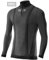 SIXS Zipped long-sleeved turtle neck T-shirt - carbon white