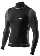 SIXS Long-sleeved turtleneck T-shirt with wind protection - carbon black
