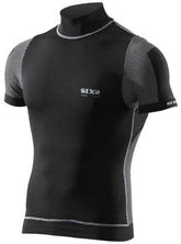 SIXS Short-sleeved turtleneck T-shirt with wind protection - carbon black