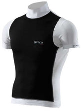 SIXS Short-sleeved turtleneck T-shirt with wind protection - carbon white