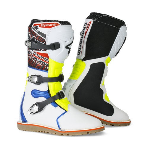 Stylmartin Off Road Impact Pro Boots White-Blue-Yellow Fluo | off-road-impact-pro-white-blue-yellow-fluo