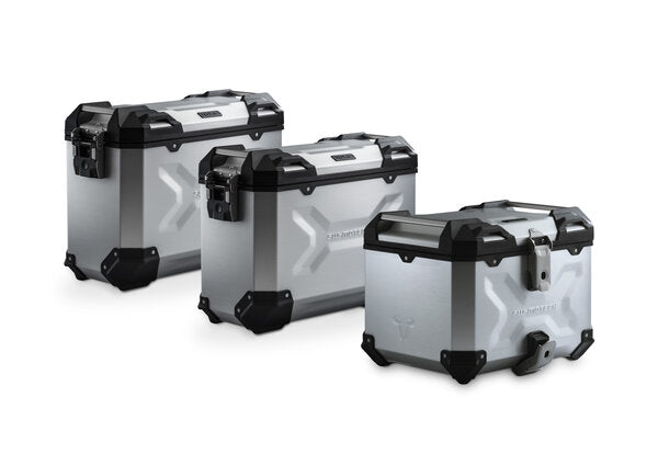 SW Motech Adventure set luggage. Silver. BMW F 850 GS Adv (20-). Inox racks. | ADV.07.897.75200/S