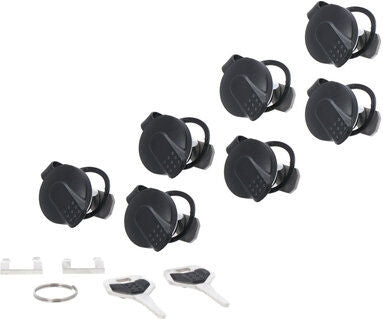 SW Motech TRAX lock set. 7 matching locks, 2 keys. Simultaneous locking. | ALK.00.165.16200