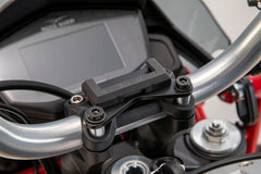 SW-MOTECH GPS mount for handlebar Black. Moto Guzzi V85 TT (19-). | GPS.17.646.10100/B