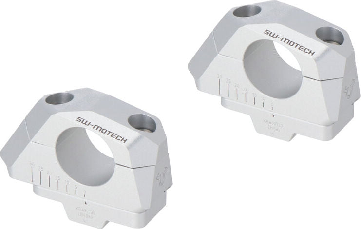 SW-Motech Bar back variable for Ø32 handlebars. H=32mm. Back 5/10/15/20/25/30 mm. Silver | LEH.00.039.32000/S