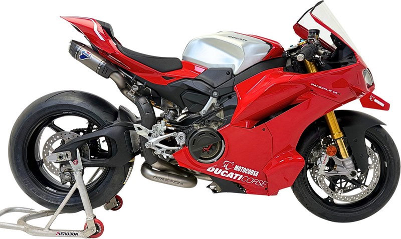 GRUPPO COMPLETO INOX PANIGALE V4 MY 25 + UP MAP EU5, COMPLETE SYSTEM, STAINLESS STEEL, TITANIUM