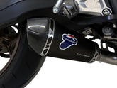 SLIP ON CONICAL BLACK + LINK, RACING EXHAUST, STAINELSS STEEL, TITANIUM - BLACK