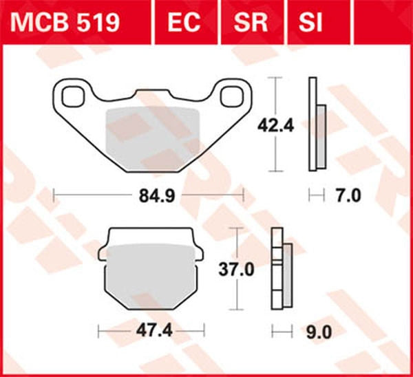 TRW BRAKE PAD TRW MCB519SI | MCB519SI