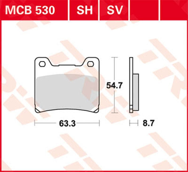 TRW BRAKE PAD TRW MCB530SH | MCB530SH