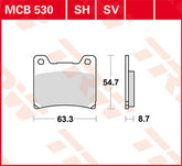 TRW BRAKE PAD TRW MCB530SH | MCB530SH
