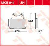 TRW BRAKE PAD TRW MCB541 | MCB541