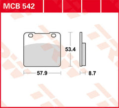 TRW BRAKE PAD TRW MCB542 | MCB542