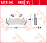 TRW BRAKE PAD TRW MCB562SV | MCB562SV