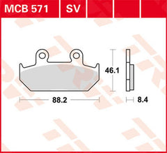 TRW BRAKE PAD TRW MCB571SV | MCB571SV