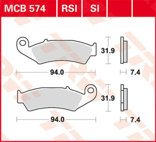 TRW BRAKE PAD TRW MCB574SI | MCB574SI
