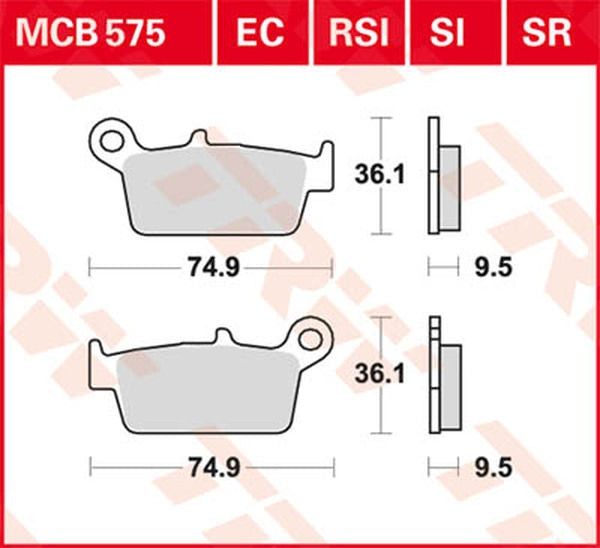 TRW BRAKE PAD TRW MCB575SI | MCB575SI
