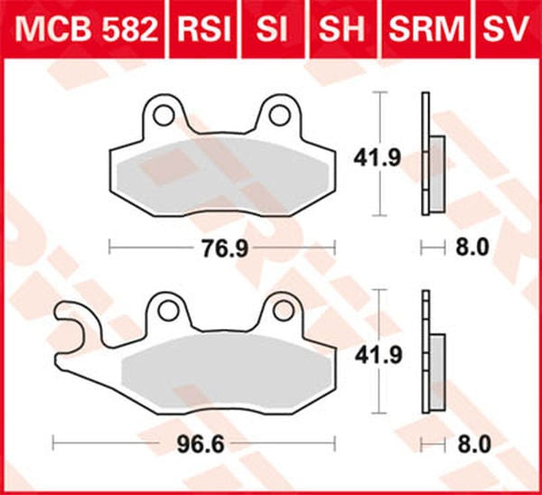 TRW BRAKE PAD TRW MCB582SV | MCB582SV