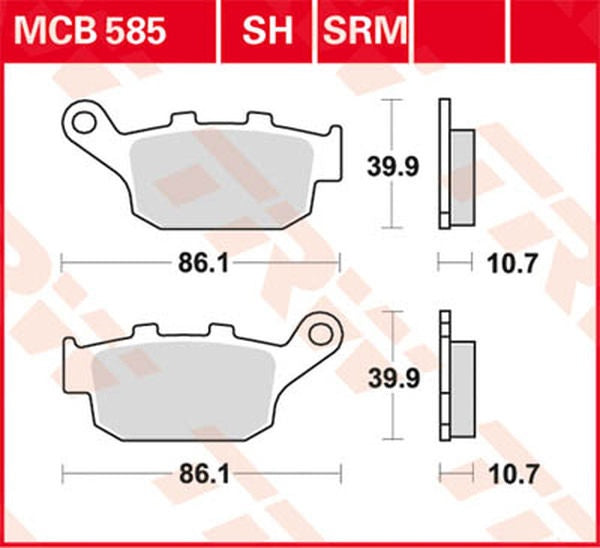 TRW BRAKE PAD TRW MCB585SH | MCB585SH