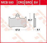 TRW BRAKE PAD TRW MCB593SV | MCB593SV