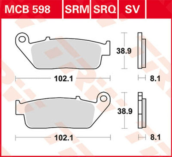 TRW BRAKE PAD TRW MCB598SV | MCB598SV