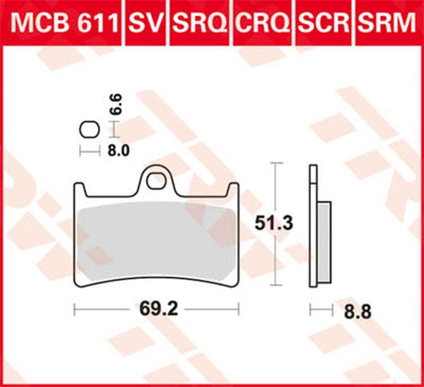 TRW BRAKE PAD SINTER SCOOTER 125+ | MCB611SRM