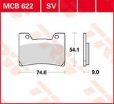 TRW BRAKE PAD TRW MCB622SV | MCB622SV