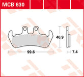 TRW BRAKE PAD ORGANIC STREET | MCB630