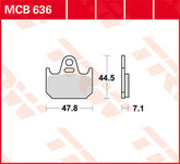 TRW BRAKE PAD ORGANIC STREET | MCB636