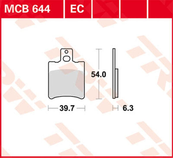 TRW BRAKE PAD ORGANIC SCOOTER -125 | MCB644EC