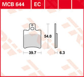 TRW BRAKE PAD ORGANIC SCOOTER -125 | MCB644EC