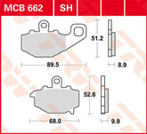 TRW BRAKE PAD TRW MCB662SH | MCB662SH
