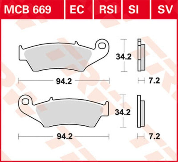 TRW BRAKE PAD TRW MCB669 | MCB669