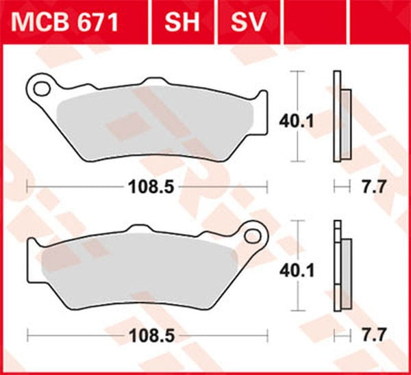 TRW BRAKE PAD TRW MCB671 | MCB671